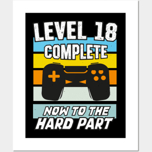 Level 18 Birthday Video Games 18th Bday Posters and Art